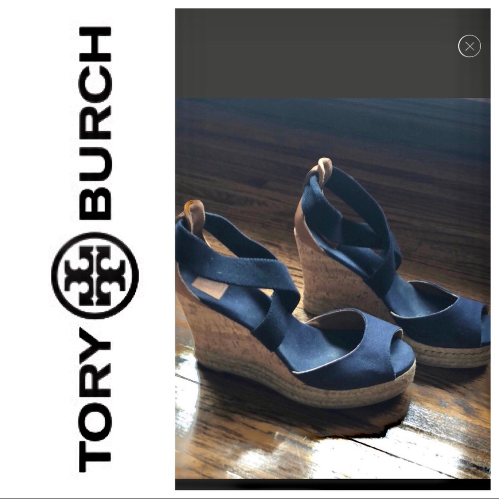 Tory Burch wedge espadrilles size 10